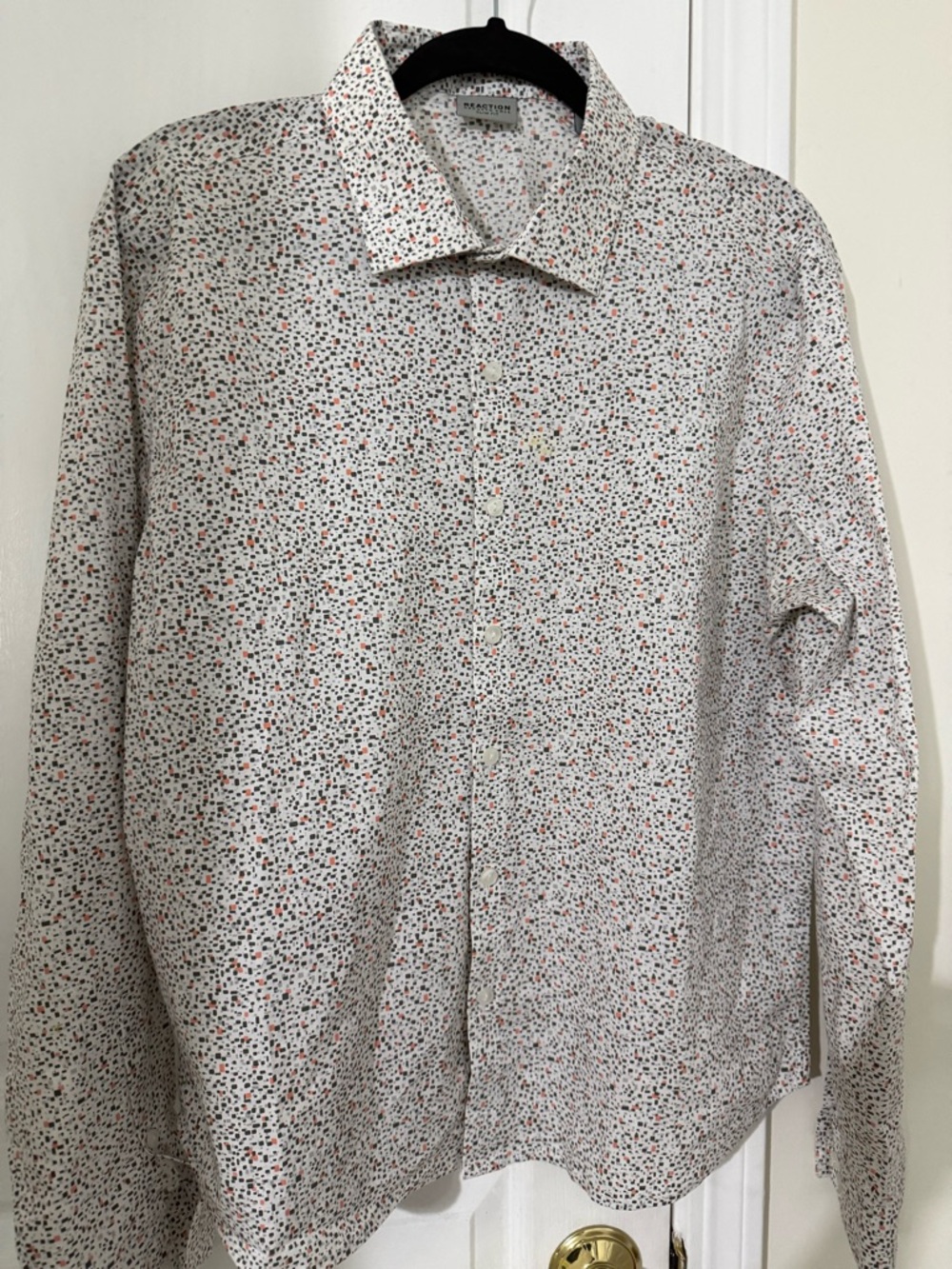 Charles Tyrwhitt White Dress Shirt with Red and Black Micro Dots